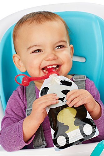 Bolsitas reutilizables para alimentos Squooshi - 2 tamaños: 4 grandes (146 ml) + 2 pequeñas (100 ml)