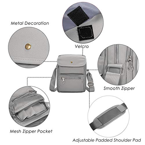 Bolso Crossbody para Mujeres,JOSEKO Bolso de Hombro de Nylon con múltiples Bolsillos Bolso Bolsa de Pasaporte de Viaje Bolsa Messenger Bag