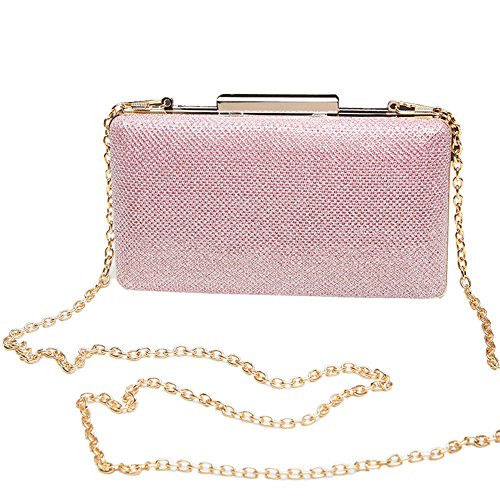 Bolso de embrague, diseñador de la noche de bodas bolso monedero bolso de mano para las mujeres (Rosado)