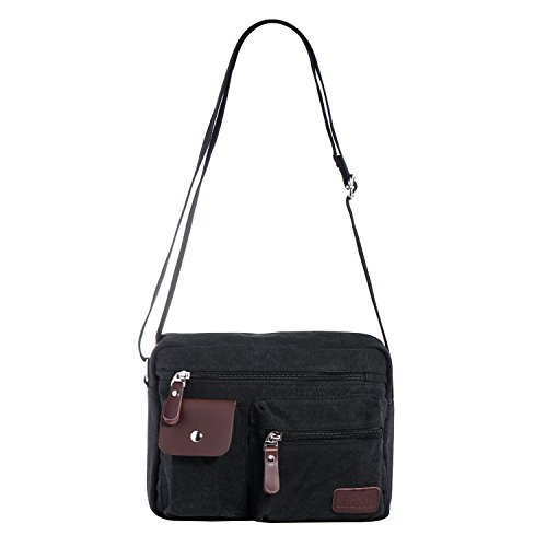 Bolso de Hombro Bandolera de Lona Retro Bolsa de Mensajero Bolsos Messenger Bag para Hombres Mujers Deportes, Trabajo, Casual, Viajes, la Escuela Hengwin