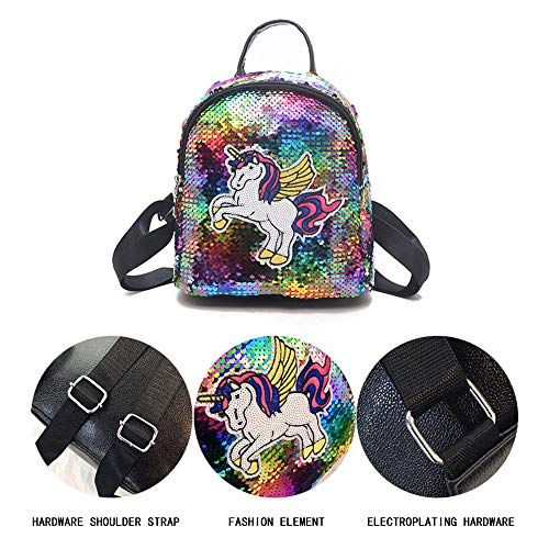 Bolso de Hombro de Moda de Dibujos Animados 2019 Nueva Mochila Coreana Salvaje Tendencia PU Lentejuela bebé Mochila de Viaje púrpura