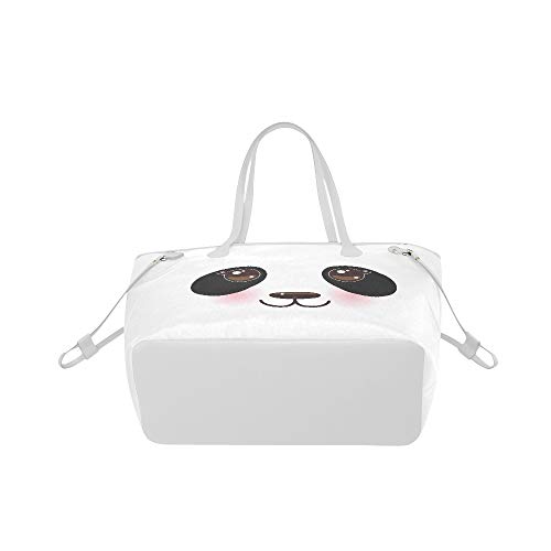 Bolso de hombro para portátil Kawaii Funny Panda Bozal blanco con mejillas rosadas Un bolso de hombro clásico Bolso de viaje Tote de gran capacidad resistente al agua con mango duradero