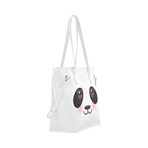 Bolso de hombro para portátil Kawaii Funny Panda Bozal blanco con mejillas rosadas Un bolso de hombro clásico Bolso de viaje Tote de gran capacidad resistente al agua con mango duradero
