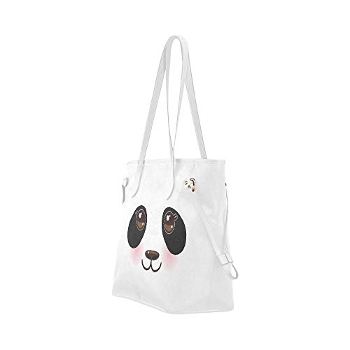 Bolso de hombro para portátil Kawaii Funny Panda Bozal blanco con mejillas rosadas Un bolso de hombro clásico Bolso de viaje Tote de gran capacidad resistente al agua con mango duradero