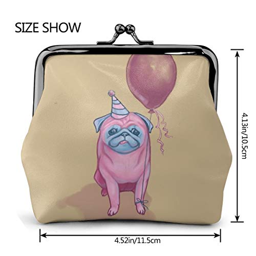 Bolso de la moneda del pug del partido del bolso del cambio del monedero del beso del cierre del broche mini cosmético del maquillaje de las