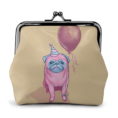 Bolso de la moneda del pug del partido del bolso del cambio del monedero del beso del cierre del broche mini cosmético del maquillaje de las