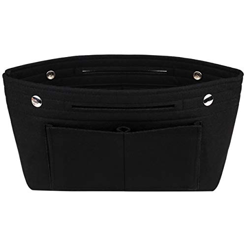 Bolso Organizador de Fieltro Multifuncionales Bolsillos de Viaje Ordenado Bolsos Insertar Portátil Cosmético Maquillaje Almacenaje Negro
