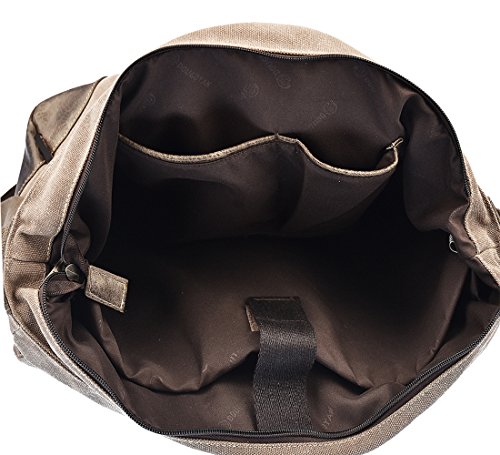 Bolsos Bandolera para Hombre Lona y PU Bolso de Bandolera Bolsa de Mensajero GZ00206 (Marrón261)