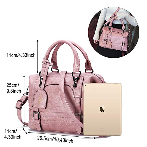 Bolsos de Mujer Retro Bolso Señora Tote, JOSEKO Bolso de Hombro de Cuero Mensajero Bolso Bandolera Bolsillos de Compras Elegantes de la Señora Trabajo Diario Vida Navidad y Fiesta