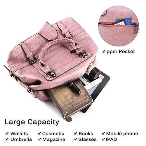 Bolsos de Mujer Retro Bolso Señora Tote, JOSEKO Bolso de Hombro de Cuero Mensajero Bolso Bandolera Bolsillos de Compras Elegantes de la Señora Trabajo Diario Vida Navidad y Fiesta