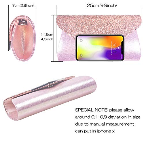 Bolsos para Mujeres, Larcenciel Bling Vintage cuero Bolsos Bolsas de mensajero Bolsos de hombro Casual CrossBody para Fiesta, Boda, Al Aire Libre, Cumpleaños (rosado)