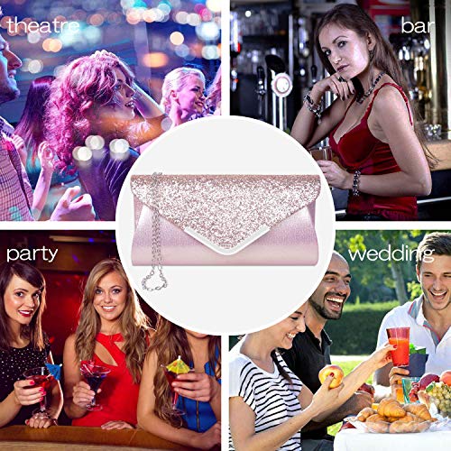 Bolsos para Mujeres, Larcenciel Bling Vintage cuero Bolsos Bolsas de mensajero Bolsos de hombro Casual CrossBody para Fiesta, Boda, Al Aire Libre, Cumpleaños (rosado)