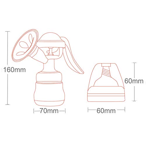 Bomba de leche manual de succión de mano bomba de lactancia de silicona 90 ml de ahorro de leche con tapa (mango manual azul)