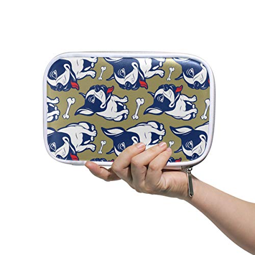 Bone Bulldog Francés Múltiple Bolso Lápiz de Cuero Grande Bolso Bolso Estuche de Viaje Estuche Cosmético Billetera Pasaporte con Cremallera