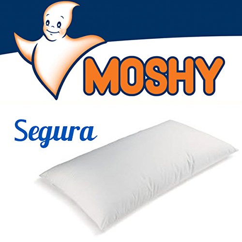 Bonitex Almohada Segura 75cm de Fibra Virgen 100%: Altura y firmeza Alta, Tacto Fil Suave tercipelo y Doble Funda