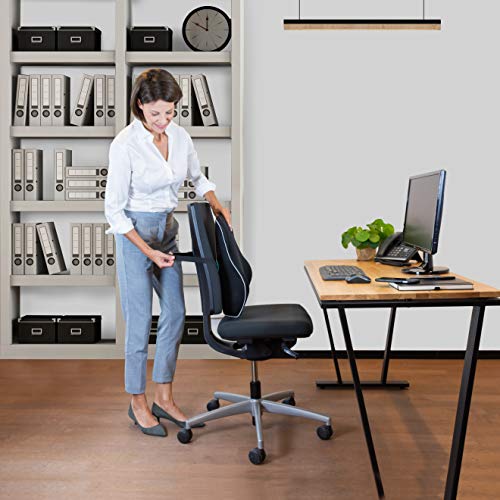 Bonmedico Almohada Ergonómica para Espalda de Espuma de Memoria, Almohada de Espalda para Posición Cómoda en Vida Diaria, Almohada Lumbar para el Hogar y Oficina, Negra, Pequeña