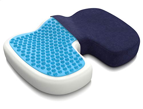 Bonmedico Cojín de Asiento Ortopédico con Gel, Cojín Espuma de Memoria para Alivio del Dolor de Coxis, Presión, Úlceras, etc. para el Coche, Oficina o Silla de Ruedas, Grande
