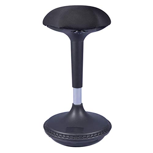 Bonmedico Stari Silla Oficina sin Ruedas - Silla giratoria de Altura Ajustable, Taburete Pendular para Sentarse Dinámicamente, Ergonómico y Giratorio en Negro