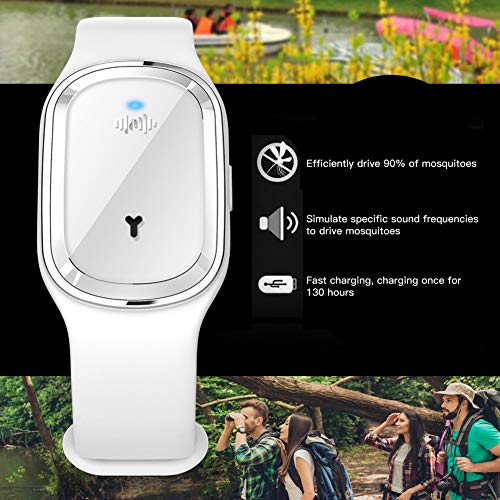 BonTime Pulsera ultrasónica electrónica Repelente de Mosquitos Carga USB Pulsera Anti Mosquitos Control de plagas Repelente de Insectos Seguro para Adultos Niños
