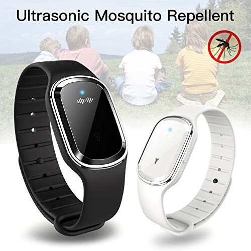 BonTime Pulsera ultrasónica electrónica Repelente de Mosquitos Carga USB Pulsera Anti Mosquitos Control de plagas Repelente de Insectos Seguro para Adultos Niños