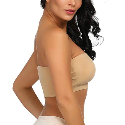 Boolavard Ladies Sexy Bandeau sin Tirantes sin Costura Boob Tubo Sujetador Estilo M: (36-38)