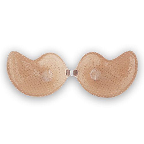 Boolavard® TM Auto-Adhesivo de Silicona Invisible del Pectoral del Sujetador sin Espalda y sin Correas (B, V Beige)