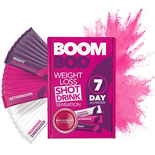 Boombod Weight Loss Shot, Glucomannan, mejora de la dieta y el ejercicio, promueve la pérdida de grasa, ceto y apto para vegetarianos, sin azúcar ni aspartamo, sin gluten | Grosella negra