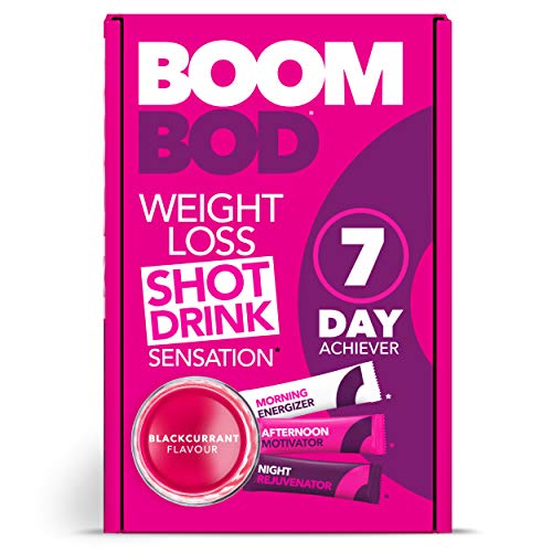 Boombod Weight Loss Shot, Glucomannan, mejora de la dieta y el ejercicio, promueve la pérdida de grasa, ceto y apto para vegetarianos, sin azúcar ni aspartamo, sin gluten | Grosella negra
