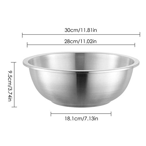 Boomboo Ensaladera de Acero Inoxidable, Cuenco de Sopa de Cocina Coreana Redonda, Recipiente de Comida para Preparar Comidas, Servir, Hornear, Organizador de Frutas