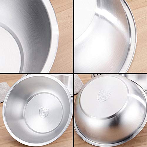 Boomboo Ensaladera de Acero Inoxidable, Cuenco de Sopa de Cocina Coreana Redonda, Recipiente de Comida para Preparar Comidas, Servir, Hornear, Organizador de Frutas