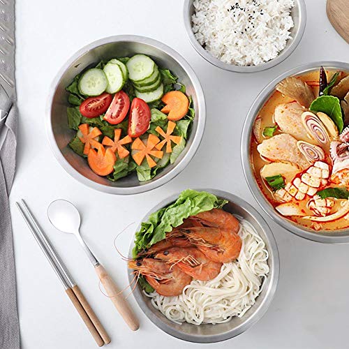 Boomboo Ensaladera de Acero Inoxidable, Cuenco de Sopa de Cocina Coreana Redonda, Recipiente de Comida para Preparar Comidas, Servir, Hornear, Organizador de Frutas