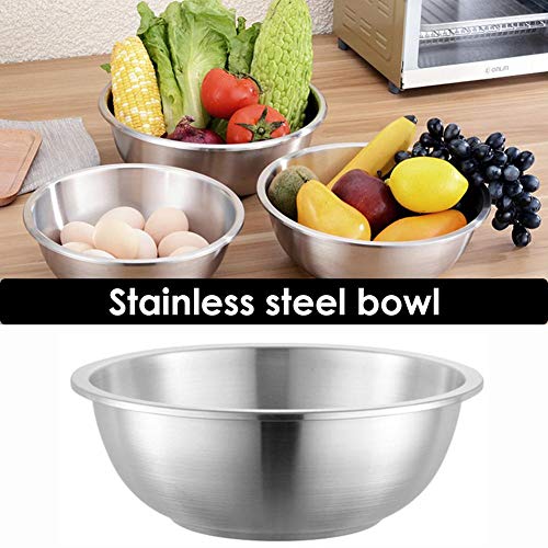 Boomboo Ensaladera de Acero Inoxidable, Cuenco de Sopa de Cocina Coreana Redonda, Recipiente de Comida para Preparar Comidas, Servir, Hornear, Organizador de Frutas