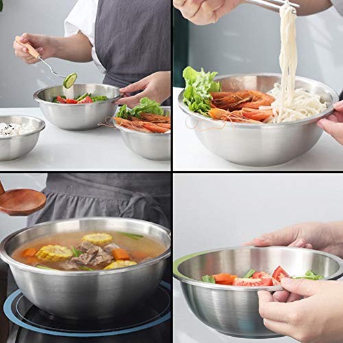 Boomboo Ensaladera de Acero Inoxidable, Cuenco de Sopa de Cocina Coreana Redonda, Recipiente de Comida para Preparar Comidas, Servir, Hornear, Organizador de Frutas