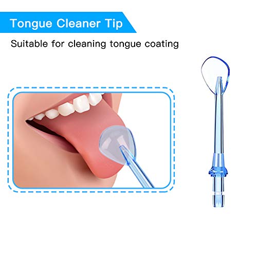 Boquillas de Irrigador Bucal Accesrios de Irrigador Dental 6 pcs Boquillas para Limpiar Bucal, 2 * Boquilla Estándar, Cepillo de Dientes, Boquilla de Ortodoncia, Boquilla Gingival, Boquilla de Lengua