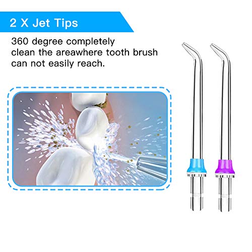 Boquillas de Irrigador Bucal Accesrios de Irrigador Dental 6 pcs Boquillas para Limpiar Bucal, 2 * Boquilla Estándar, Cepillo de Dientes, Boquilla de Ortodoncia, Boquilla Gingival, Boquilla de Lengua