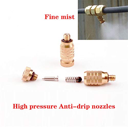 Boquillas De Neblina De Niebla De Latón De Alta Presión De 10 Piezas, Nebulización De 0.1 Mm Pulverización De Nebulización Atomizadora Manguera De Agua Para Al Aire Libre De Invernadero De Jardín