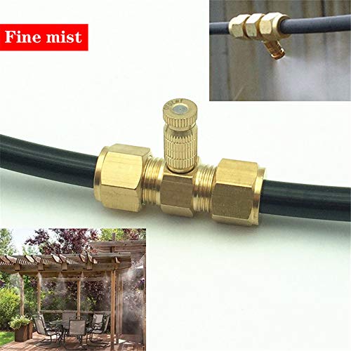 Boquillas De Neblina De Niebla De Latón De Alta Presión De 10 Piezas, Nebulización De 0.1 Mm Pulverización De Nebulización Atomizadora Manguera De Agua Para Al Aire Libre De Invernadero De Jardín