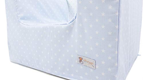 Borda y más Sillón o Asiento Infantil Personalizado de Espuma para bebés y niños. Varios Modelos y Colores Disponibles. (Estrellas Azul)