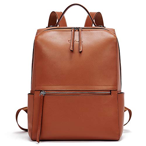 BOSTANTEN Mochilas de Mujer Piel auténtica, Bolso Mochila Mujer Cuero Genuino Mochila Escolares Viaje Moda Mochilas Tipo Casual Marrón