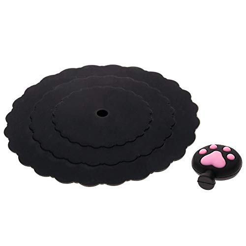 Bostar 4pcs Antipolvo fruta gato pata taza cubierta taza de café, tapa de silicona, succión, a prueba de fugas