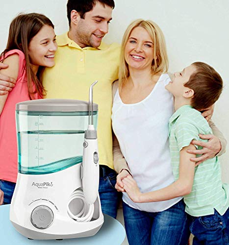 Boston Tech - Aquapik 100 - Irrigador dental y Nasal profesional con 7 Boquillas multifuncionales Recomendado a nivel mundial. Ideal para toda la familia garantia 5 años