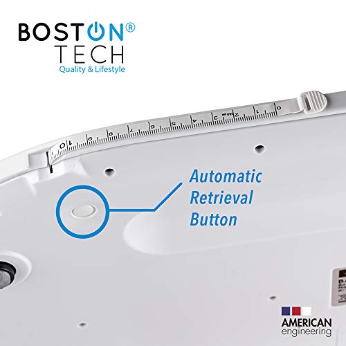 Boston Tech BA-104 - Bascula para bebés y Mascotas. Balanza digital con pantalla LCD y tallimetro con Función Tara, Ideal para calcular el peso de su bebe con capacidad de hasta 20Kg (44lb)