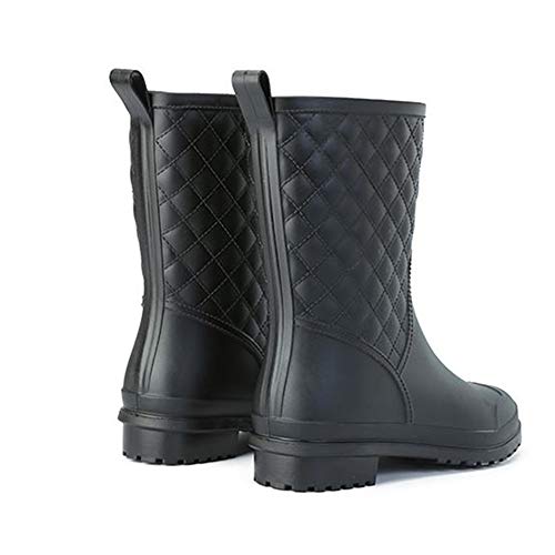 Bota Agua Mujer Jardín Trabajo Lluvia Botas Antideslizante Wellington Boots Negro 40