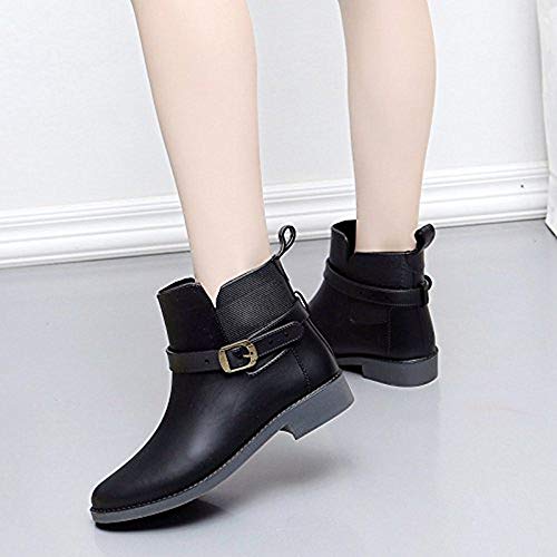 Botas Agua Mujer Chelsea Jardín Trabajo Lluvia Botines Tobillo Casual Calzado Festival Antideslizante Wellington Boots Negro 36