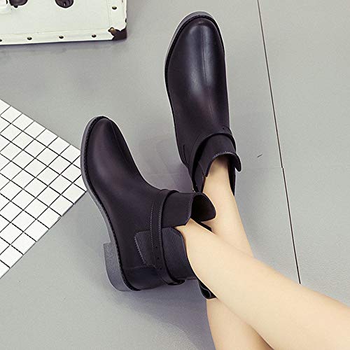 Botas Agua Mujer Chelsea Jardín Trabajo Lluvia Botines Tobillo Casual Calzado Festival Antideslizante Wellington Boots Negro 36