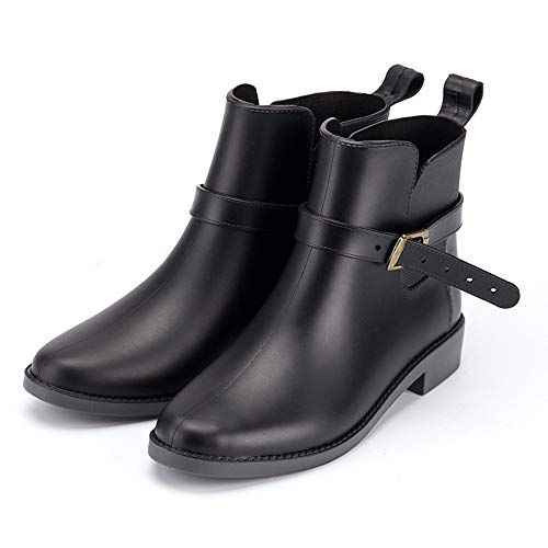 Botas Agua Mujer Chelsea Jardín Trabajo Lluvia Botines Tobillo Casual Calzado Festival Antideslizante Wellington Boots Negro 36