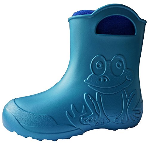 Botas de Agua Forradas para Niño Espuma EVA Azul Metalizado con Forro 28/29 EU