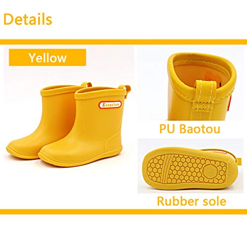 Botas de Agua Impermeable y Antideslizante Caucho de PVC Botas de Lluvia para Niños y Niñas