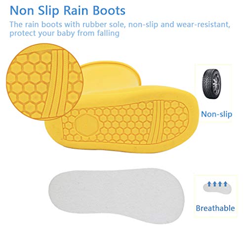 Botas de Agua Impermeable y Antideslizante Caucho de PVC Botas de Lluvia para Niños y Niñas