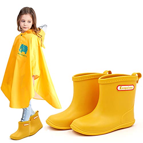Botas de Agua Impermeable y Antideslizante Caucho de PVC Botas de Lluvia para Niños y Niñas